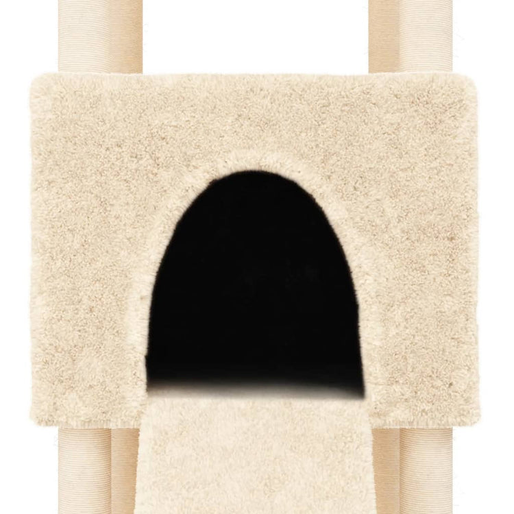 Albero per Gatti con Tiragraffi in Sisal Crema 153 cm 172115