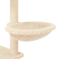 Albero per Gatti con Tiragraffi in Sisal Crema 153 cm 172115