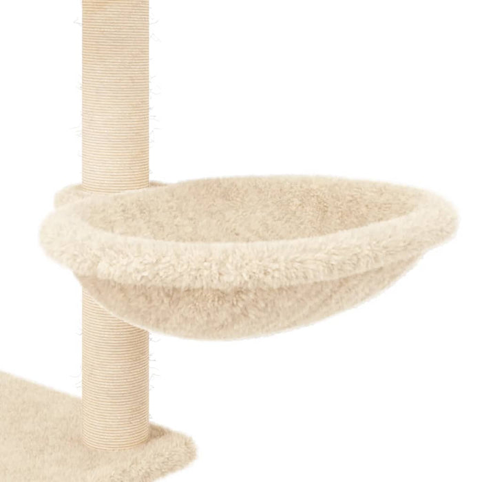 Albero per Gatti con Tiragraffi in Sisal Crema 153 cm 172115