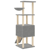 Albero per Gatti con Tiragraffi in Sisal Grigio Chiaro 153 cm 172116