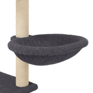 Albero per Gatti con Tiragraffi in Sisal Grigio Scuro 153 cm 172117