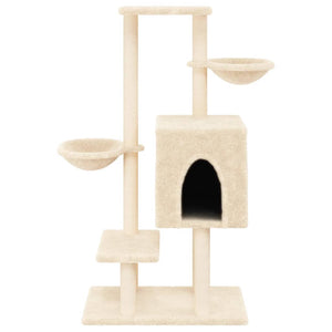 Albero per Gatti con Tiragraffi in Sisal Crema 117 cm 172118