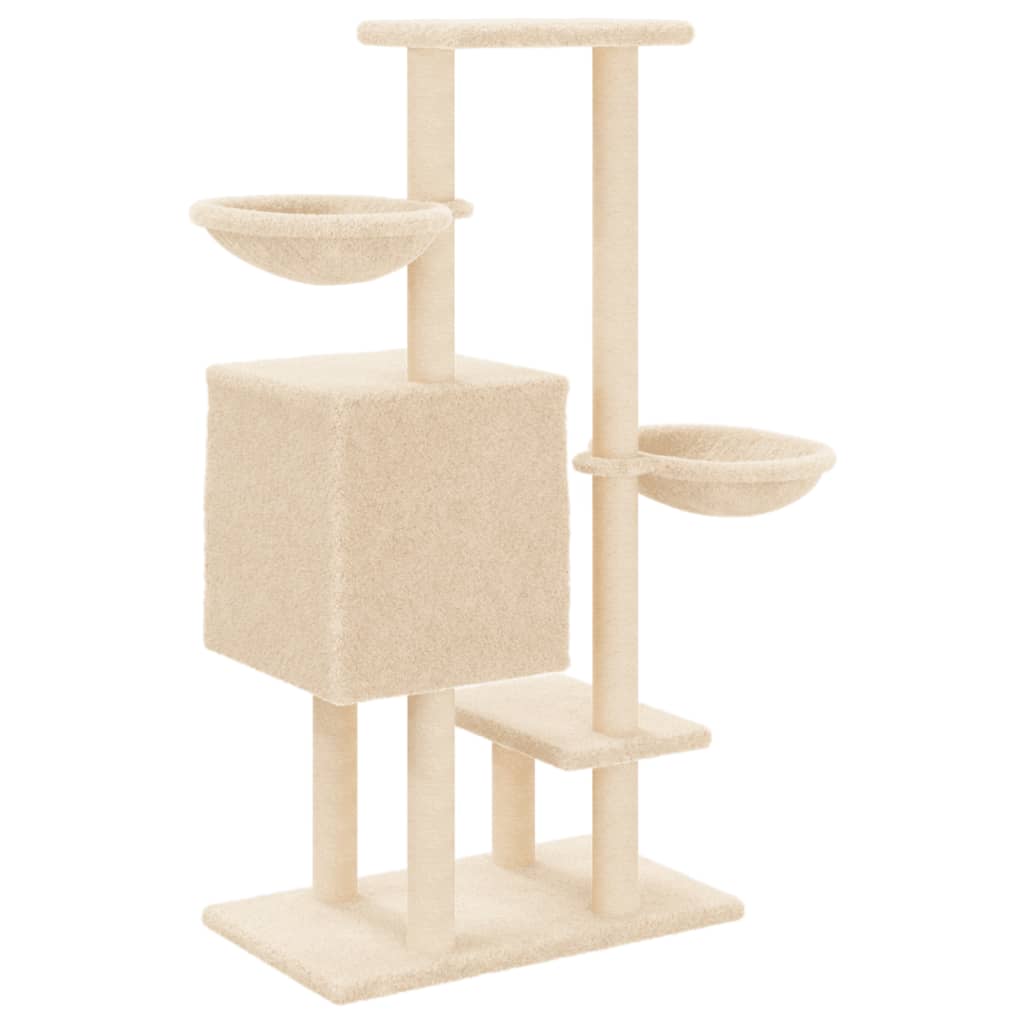 Albero per Gatti con Tiragraffi in Sisal Crema 117 cm 172118