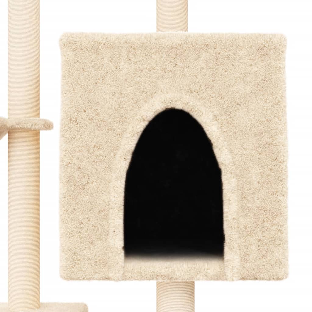 Albero per Gatti con Tiragraffi in Sisal Crema 117 cm 172118