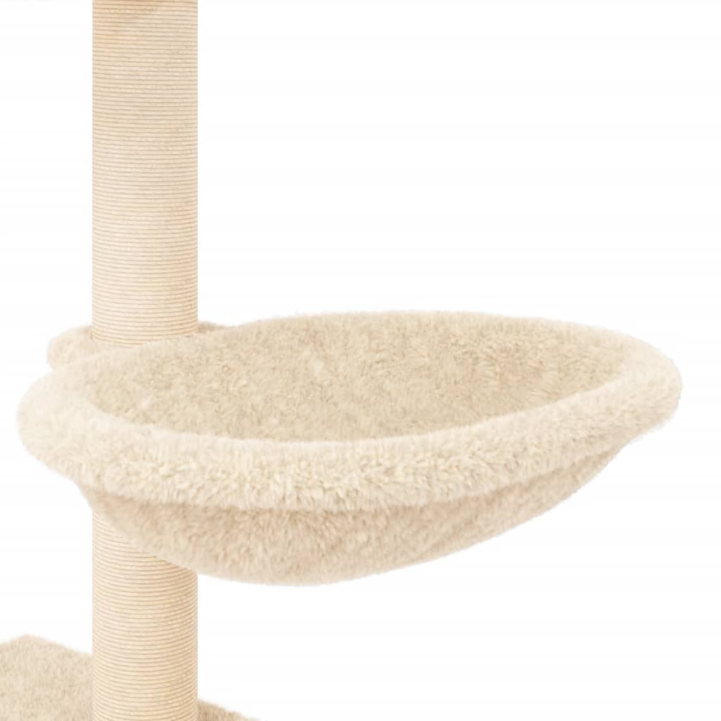 Albero per Gatti con Tiragraffi in Sisal Crema 117 cm 172118