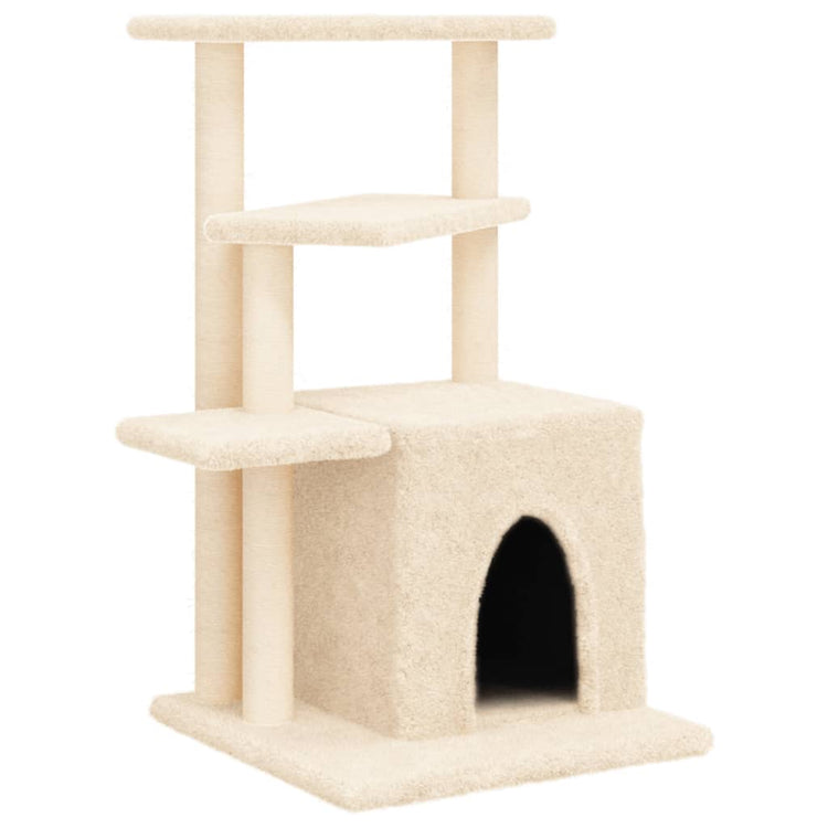 Albero per Gatti con Tiragraffi in Sisal Crema 83,5 cm 172121