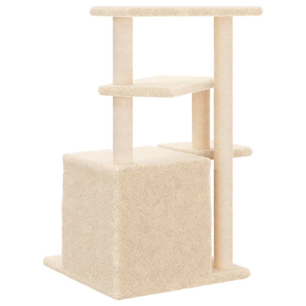 Albero per Gatti con Tiragraffi in Sisal Crema 83,5 cm 172121