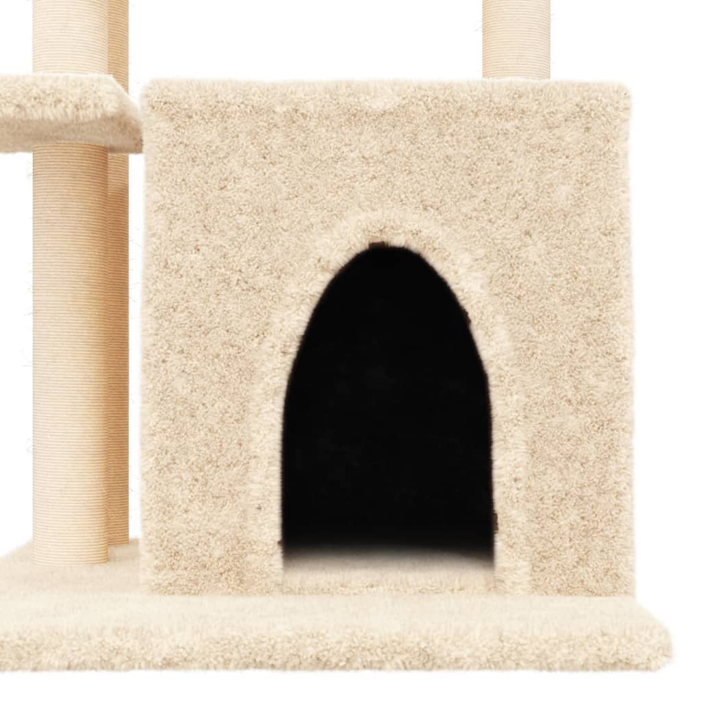 Albero per Gatti con Tiragraffi in Sisal Crema 83,5 cm 172121