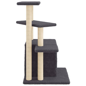 Albero per Gatti con Tiragraffi in Sisal Grigio Scuro 83,5 cm 172123