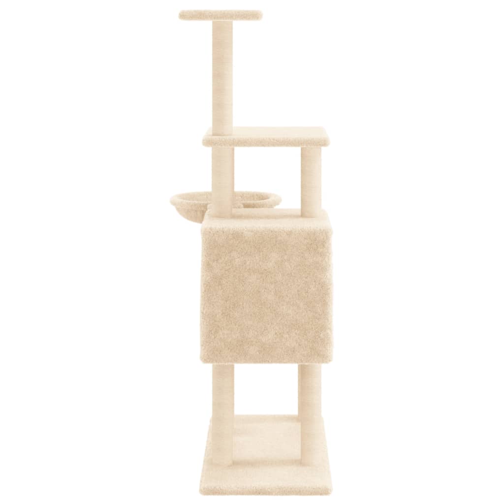 Albero per Gatti con Tiragraffi in Sisal Crema 131 cm 172127