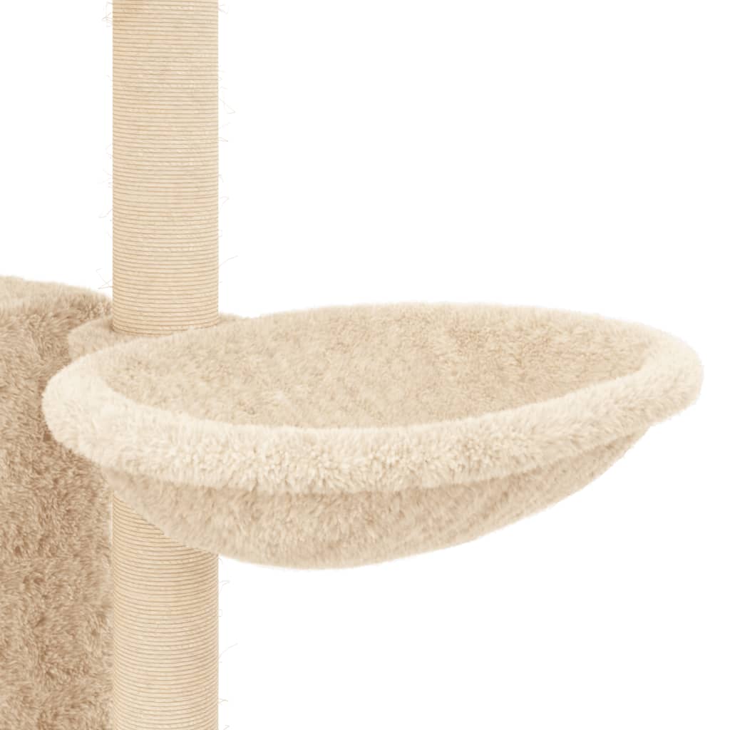 Albero per Gatti con Tiragraffi in Sisal Crema 131 cm 172127