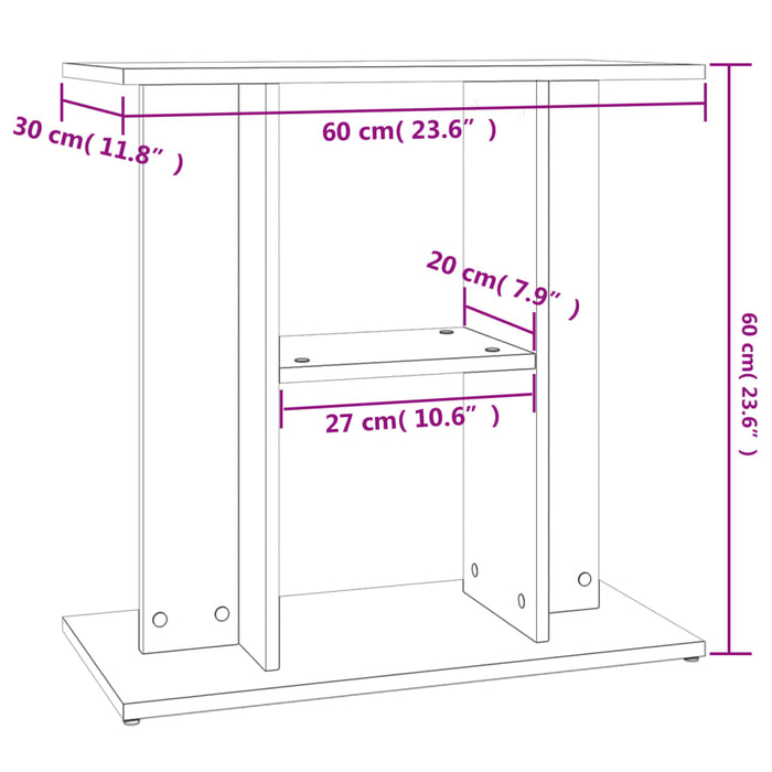 Supporto Acquario 60x30x60 cm Legno Multistrato Grigio Cemento 833571