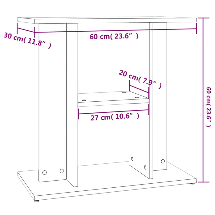 Supporto Acquario 60x30x60 cm in Legno Multistrato Rovere Fumo 833572