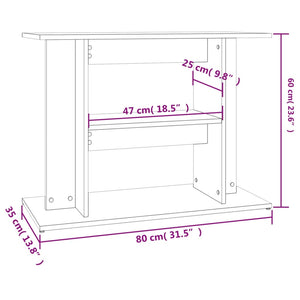 Supporto per Acquario 80x35x60 cm in Legno Multistrato Nero 833576