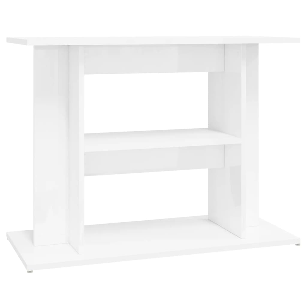 Supporto Acquario 80x35x60cm in Legno Multistrato Bianco Lucido 833577