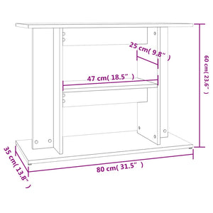 Supporto Acquario 80x35x60cm in Legno Multistrato Bianco Lucido 833577