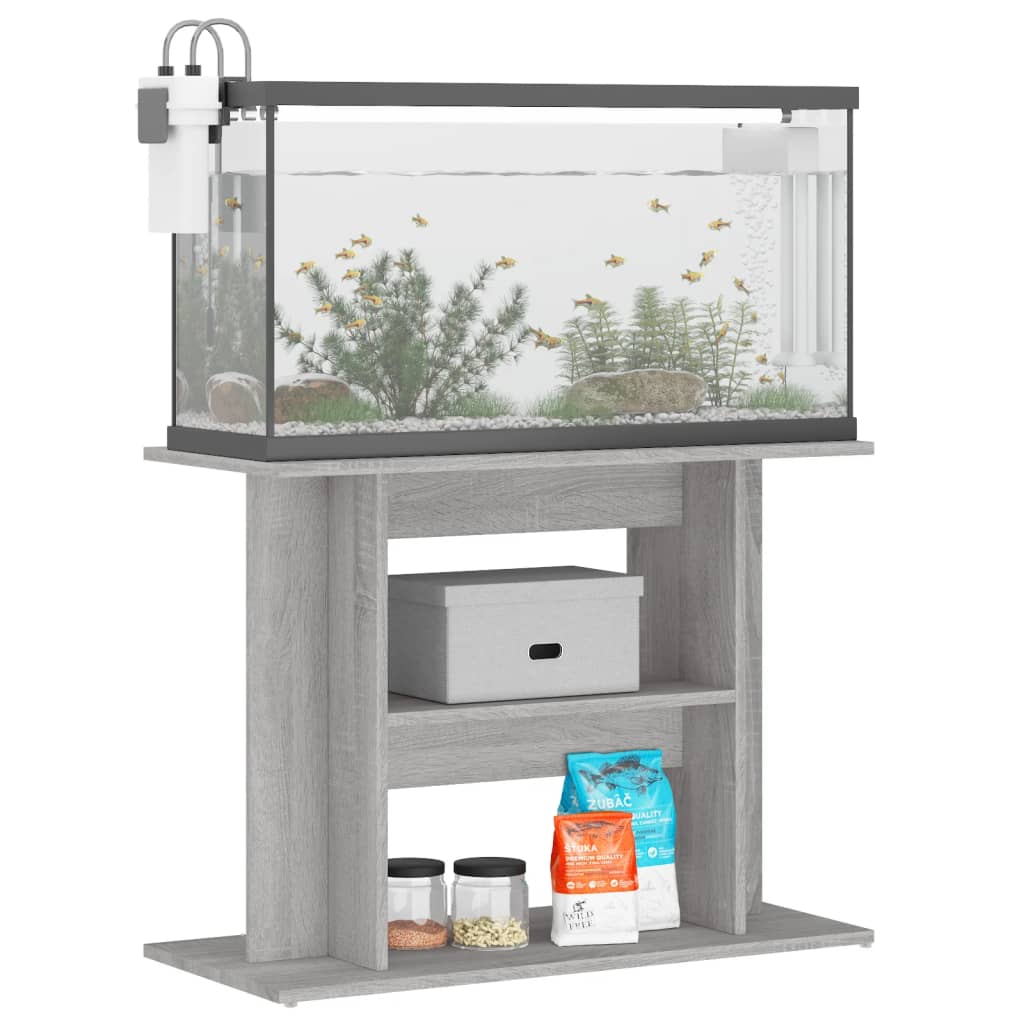 Supporto Acquario 80x35x60 cm Legno Multistrato Grigio Cementocod mxl 128606