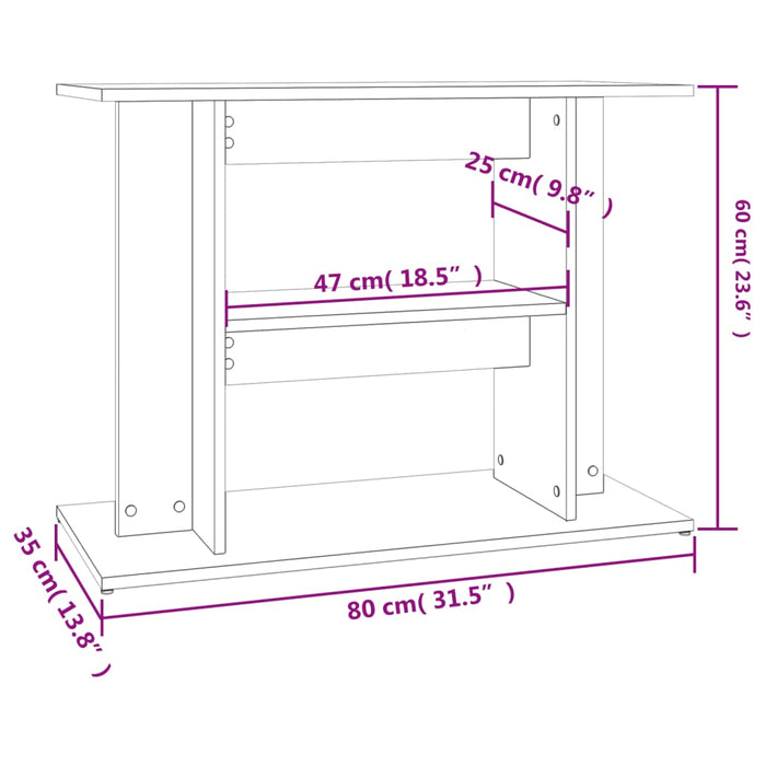 Supporto Acquario 80x35x60 cm Legno Multistrato Rovere Marrone 833582