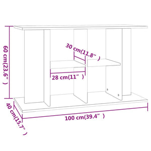 Supporto per Acquario 100x40x60 cm in Legno Multistrato Bianco 833583