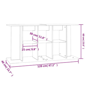 Supporto per Acquario 120x40x60 cm in Legno Multistrato Nero 833592