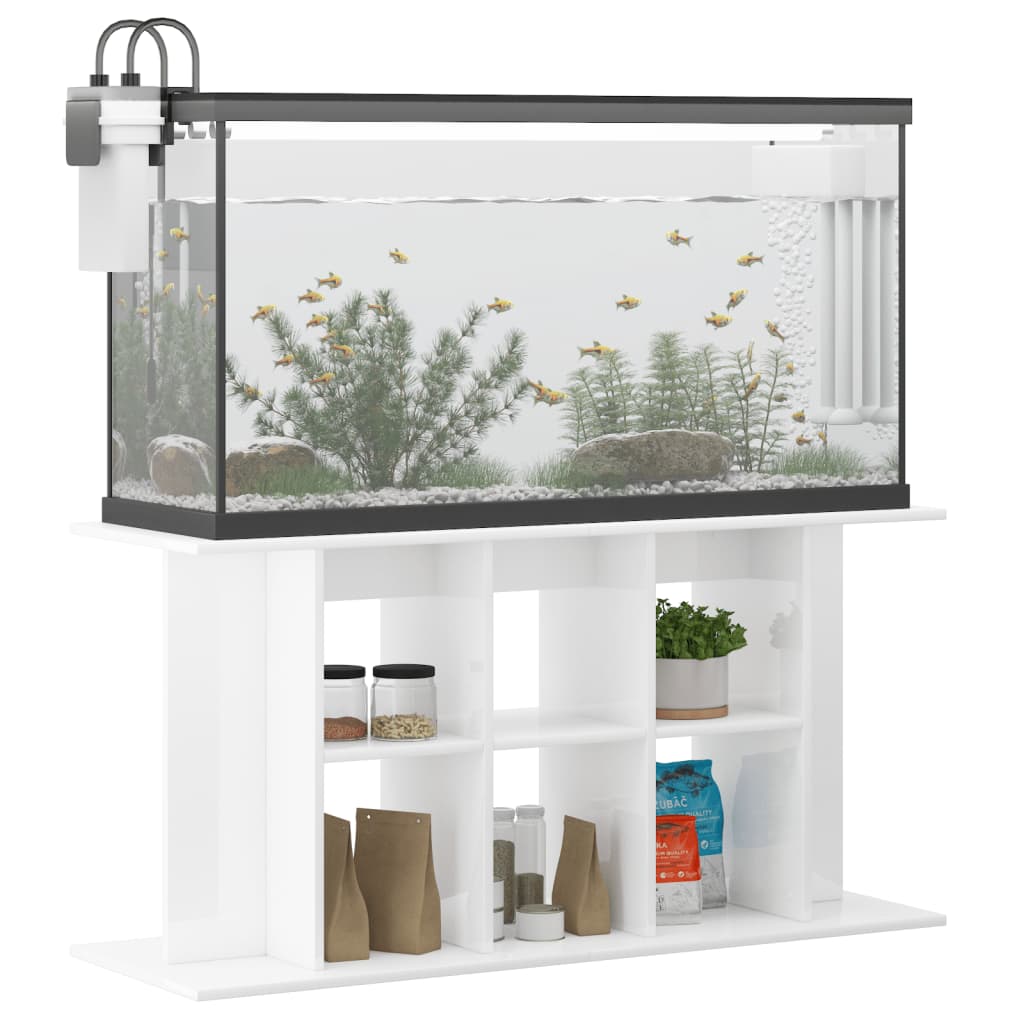 Supporto Acquario 120x40x60 cm Legno Multistrato Bianco Lucidocod mxl 126463