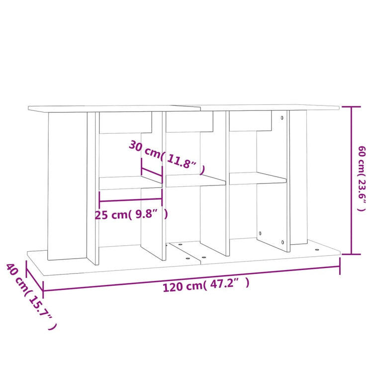 Supporto Acquario 120x40x60 cm Legno Multistrato Rovere Sonoma 833594