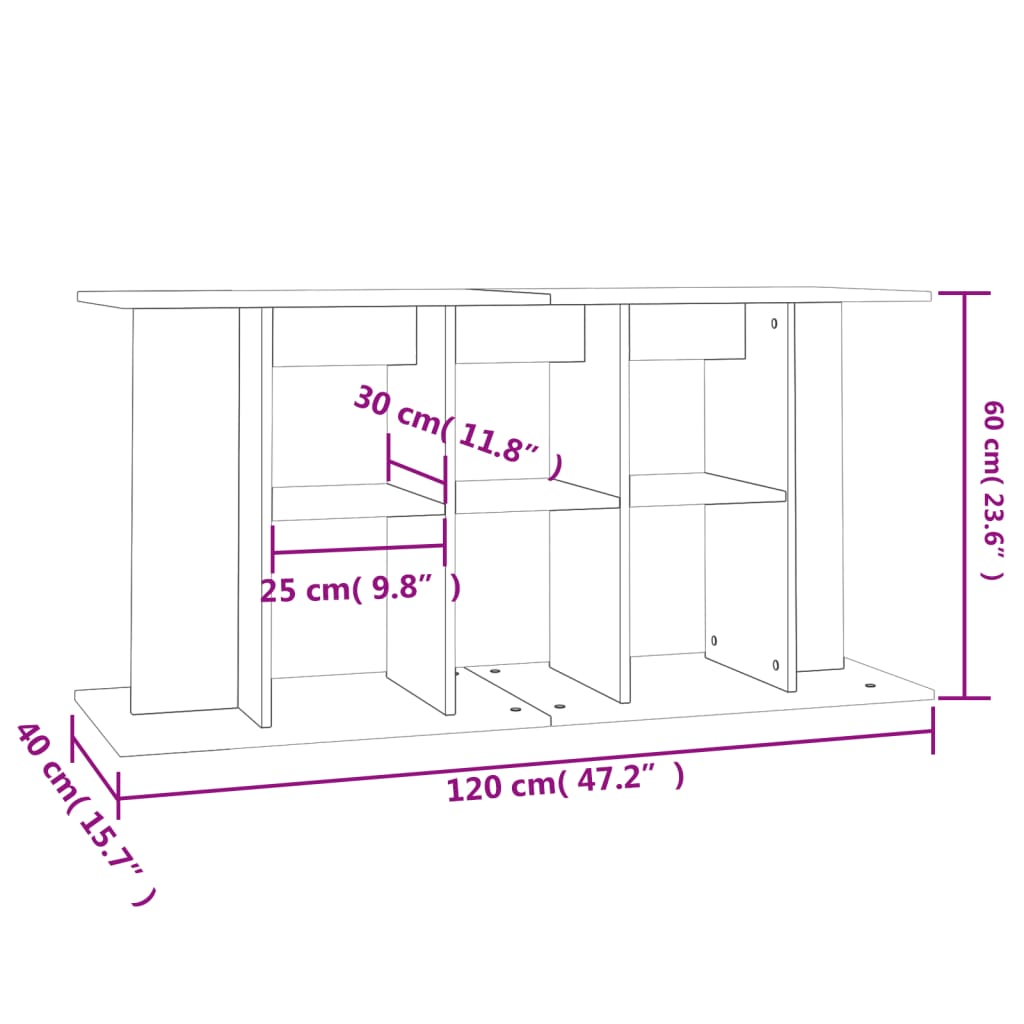 Supporto Acquario 120x40x60 cm Legno Multistrato Grigio Sonoma 833597