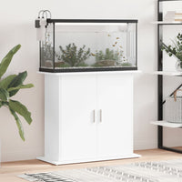 Supporto per Acquario Bianco 81x36x73 cm in Legno Multistrato 833599