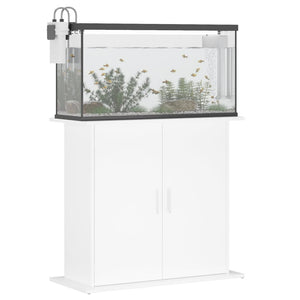 Supporto Acquario 81x36x73cm in Legno Multistrato Bianco Lucidocod mxl 127386