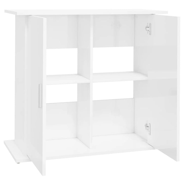 Supporto Acquario 81x36x73cm in Legno Multistrato Bianco Lucido 833601