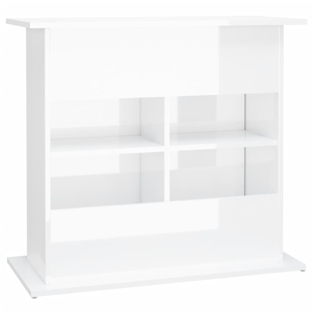 Supporto Acquario 81x36x73cm in Legno Multistrato Bianco Lucido 833601