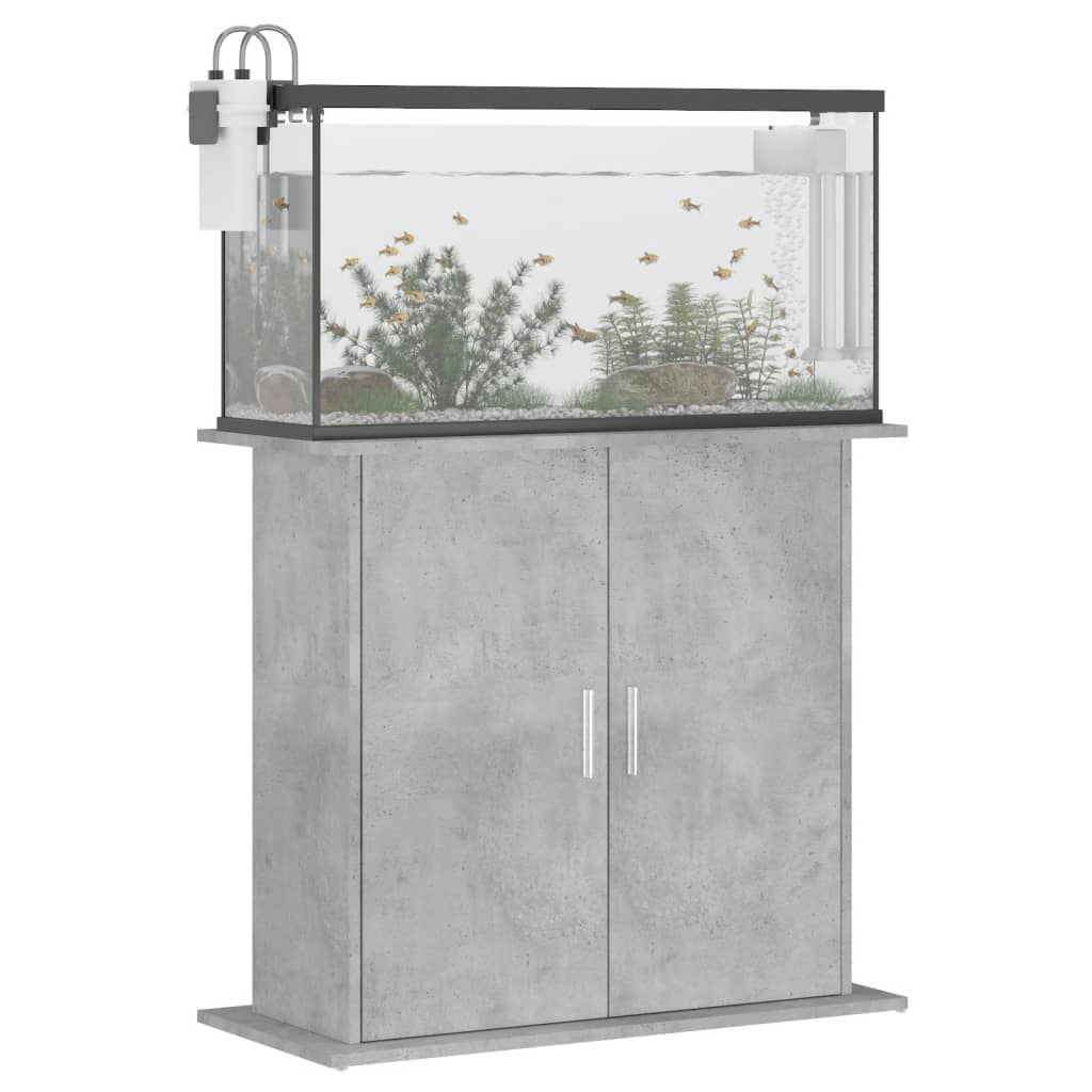 Supporto Acquario 81x36x73 cm Legno Multistrato Grigio Cemento 833603