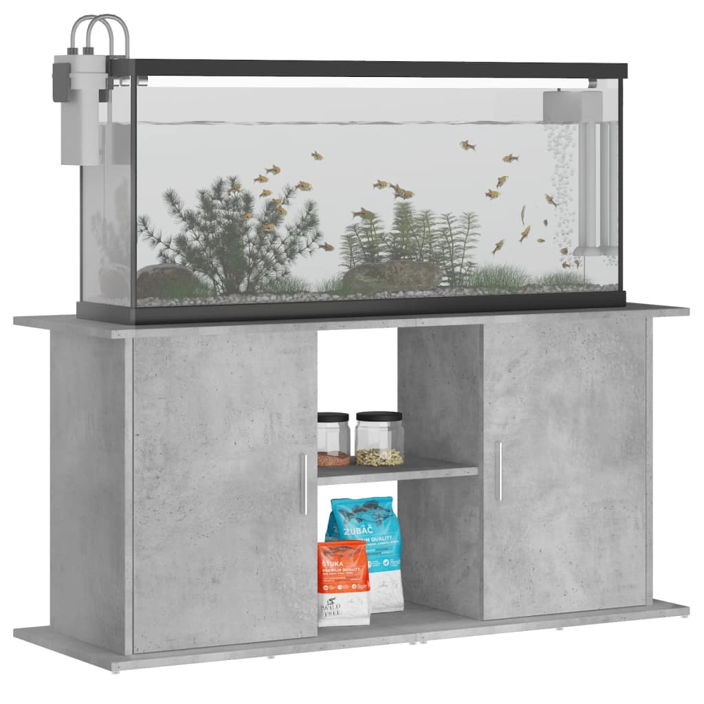 Supporto Acquario 121x41x58 cm Legno Multistrato Grigio Cemento 833619