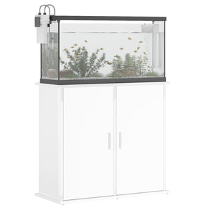 Supporto Acquario 81x36x73cm in Legno Multistrato Bianco Lucidocod mxl 102484