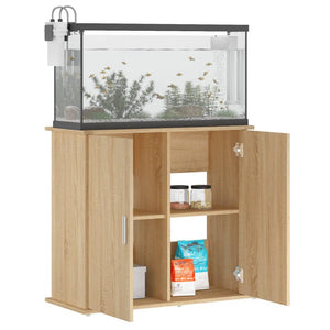 Supporto Acquario 81x36x73cm in Legno Multistrato Rovere Sonoma 833626