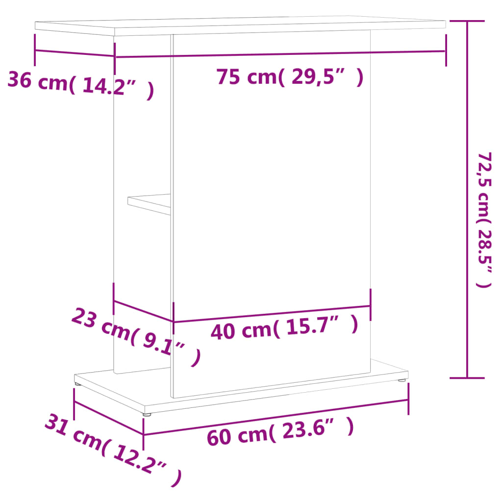 Supporto per Acquario Bianco 36x75x72,5 cm in Legno Multistrato 833647