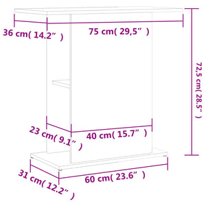 Supporto per Acquario Bianco 36x75x72,5 cm in Legno Multistrato 833647