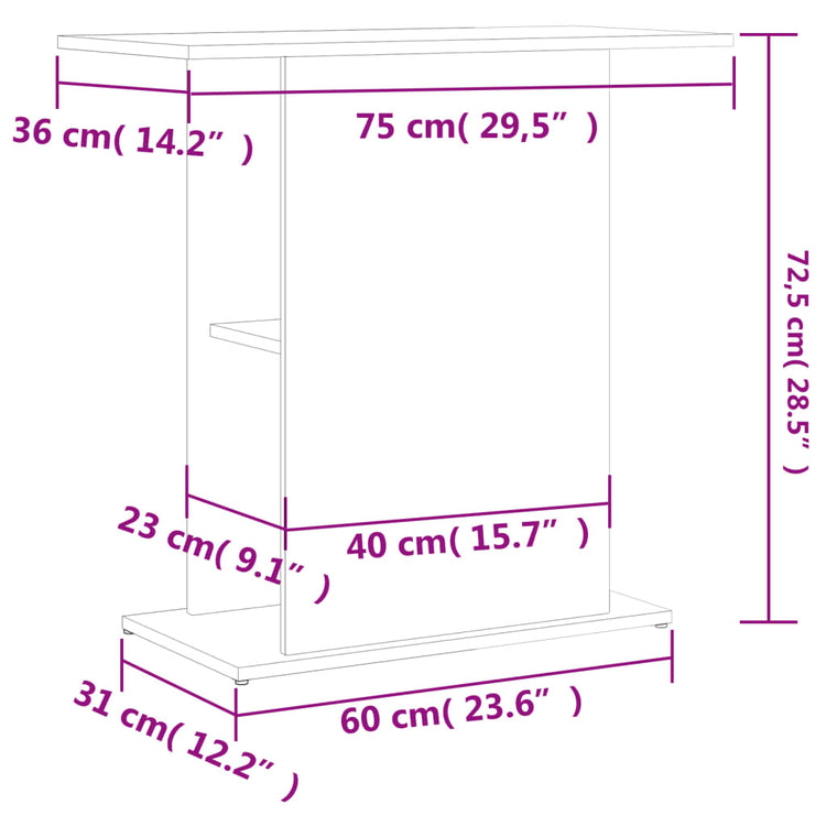 Supporto per Acquario Bianco 36x75x72,5 cm in Legno Multistrato 833647