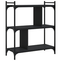 Libreria Nera 3 Ripiani 76x32x88 cm Legno Multistratocod mxl 131106