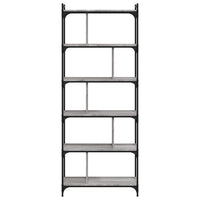 Libreria Grigio Sonoma 6 Ripiani 76x32x192 cm Legno Multistrato 833948