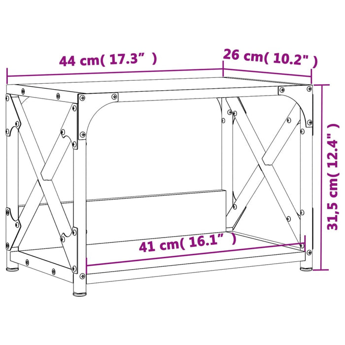 Supporto Stampante 2 Piani Rovere Sonoma 44x26x31,5 Multistrato 833981