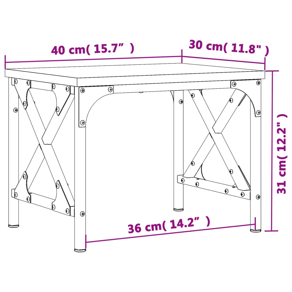 Supporto per Stampante Nero 40x30x31 cm in Legno Multistrato 833985