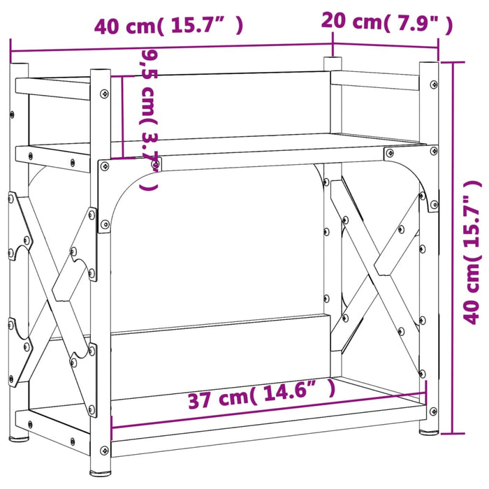 Supporto per Stampante 2 Livelli Nero 40x20x40 cm Multistrato 833990