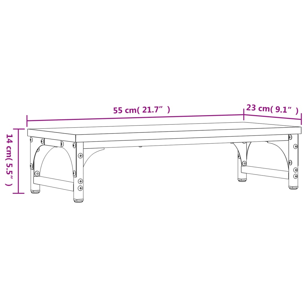 Supporto per Monitor Nero 55x23x14 cm Legno Multistrato 834000