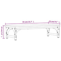 Supporto per Monitor Rovere Fumo 55x23x14 cm Legno Multistrato 834002