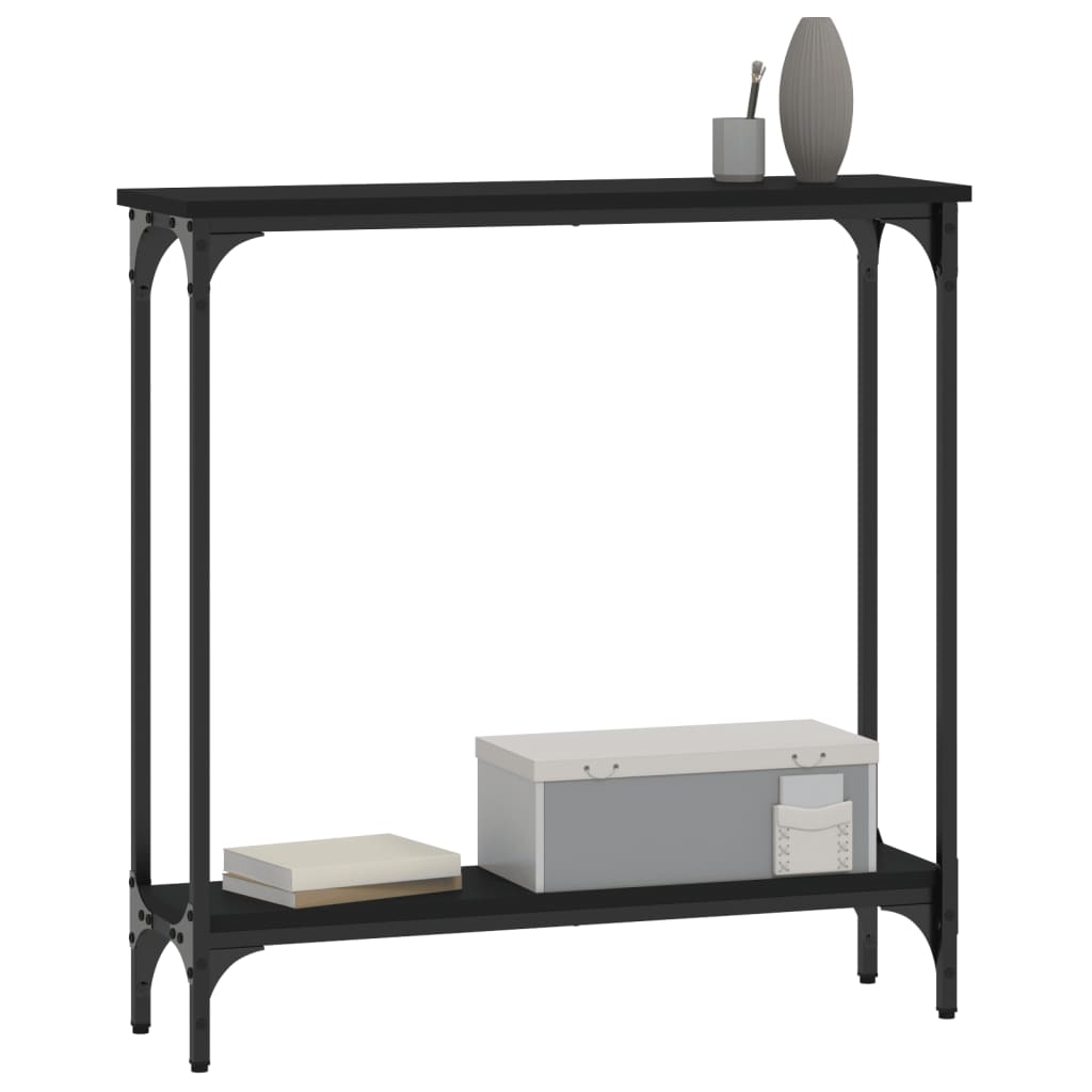 Tavolino Consolle Nero 75x22,5x75 cm in Legno Multistrato 834020