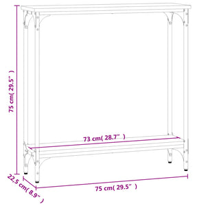 Tavolino Consolle Grigio Sonoma 75x22,5x75 cm Legno Multistrato 834023