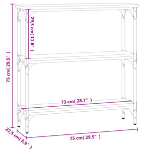 Tavolino Consolle Grigio Sonoma 75x22,5x75 cm Legno Multistrato 834033