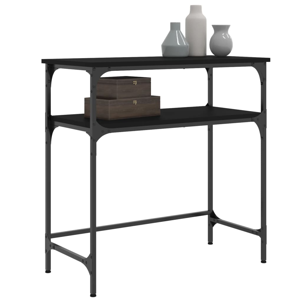 Tavolino Consolle Nero 75x35,5x75 cm in Legno Multistrato 834050