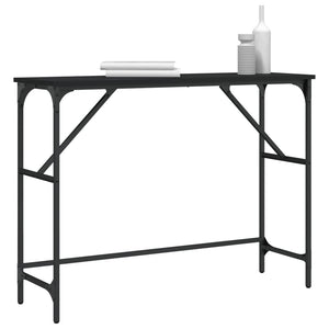 Tavolino Consolle Nero 100x32x75 cm in Legno Multistrato 834055